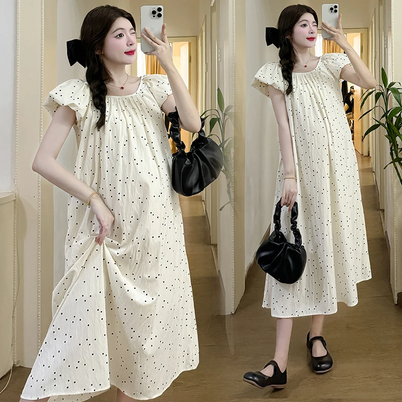 孕妇装夏装高级感连衣裙不显怀遮肚夏季裙装中长款女2024新款裙子