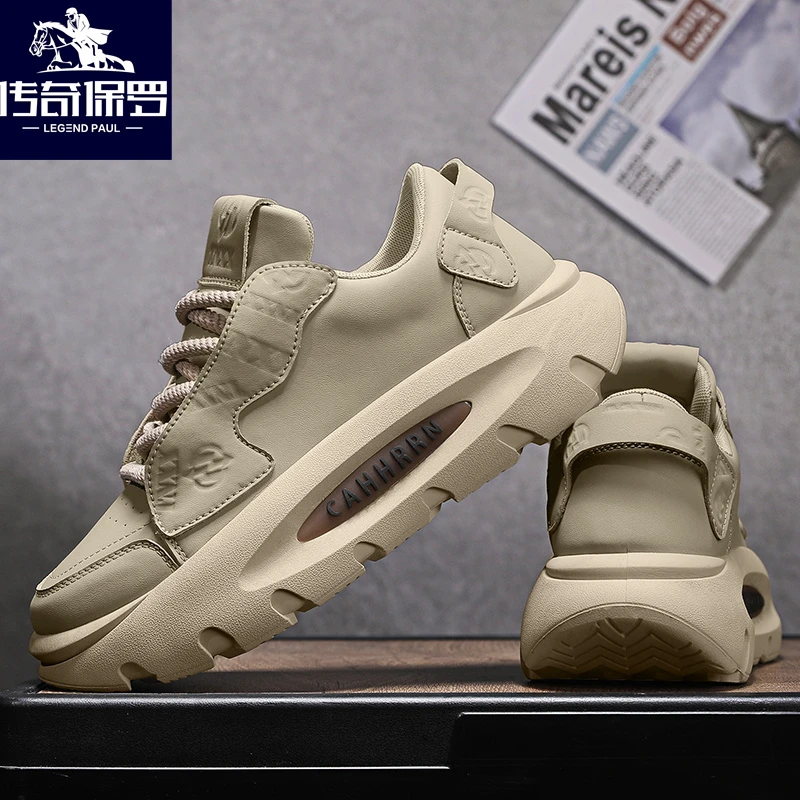 春夏新款男鞋2024新款秋季厚底透气百搭运动休闲轮胎底增高老爹鞋