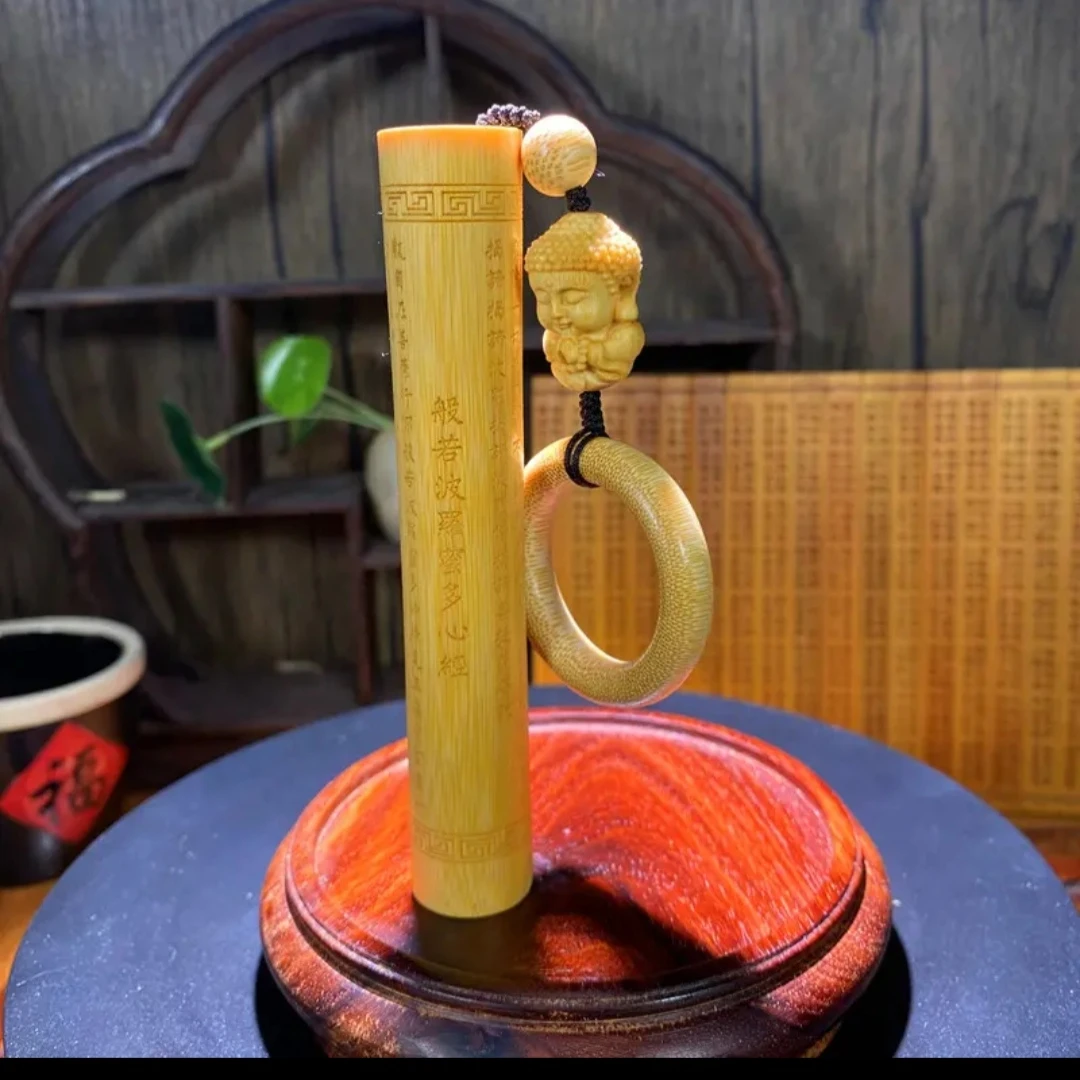 (貂蝉实心竹）福利心经宝宝佛配饰实心玉竹下单送文玩大礼包