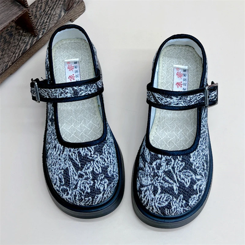 2024年夏季新款老北京布鞋厚底玛丽珍女单鞋妈妈鞋国风汉服鞋