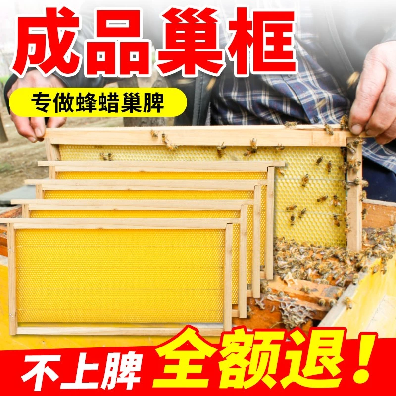 蜜蜂巢框中蜂标准成品带框巢础养蜂工具全套49蜂箱巢框香畜牧工具
