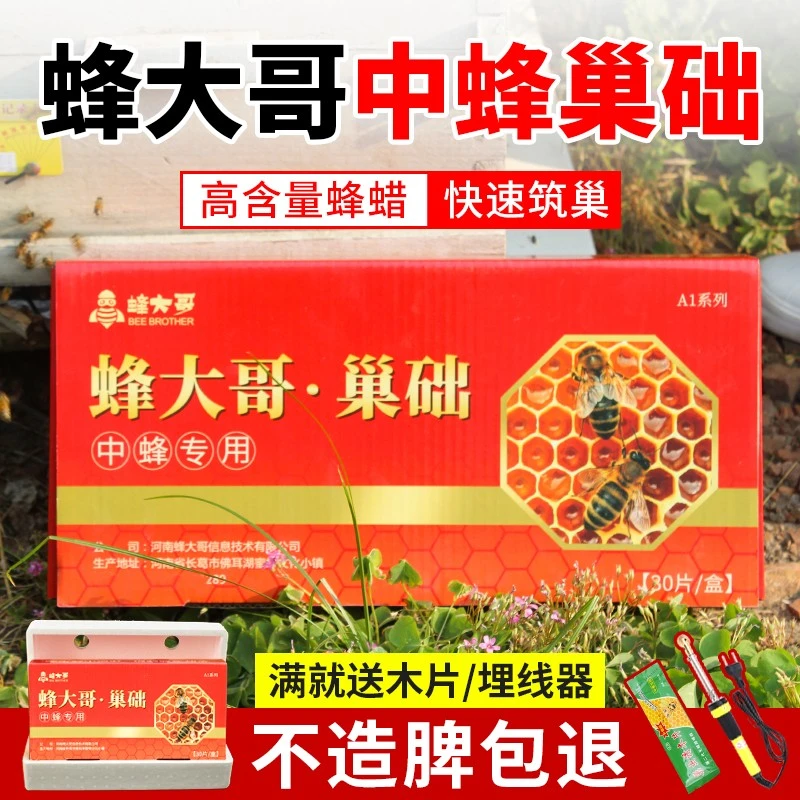 蜂大哥巢础中蜂专用深房巢皮蜂箱养蜂工具蜜蜂造脾巢基中畜牧工具