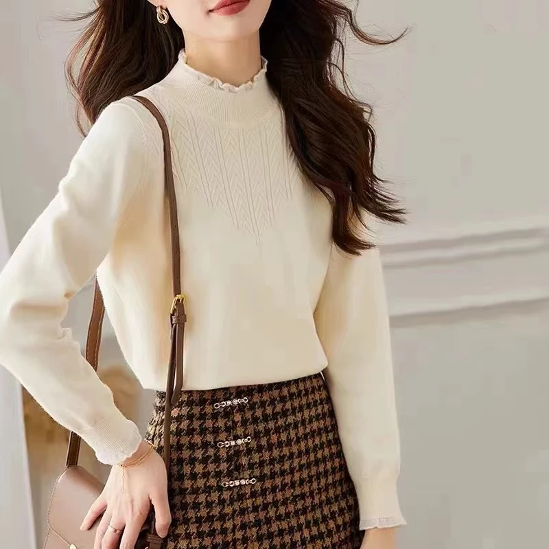 B111-B120毛衣小清新时尚秋冬休闲百搭高领厚毛衣