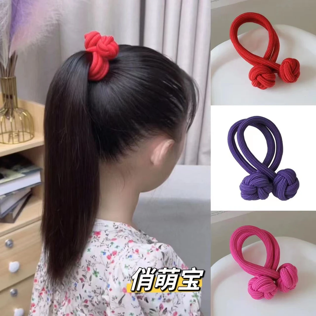 【俏萌宝】新中国结发绳不伤发皮筋头绳儿童可爱网红简约彩色加厚