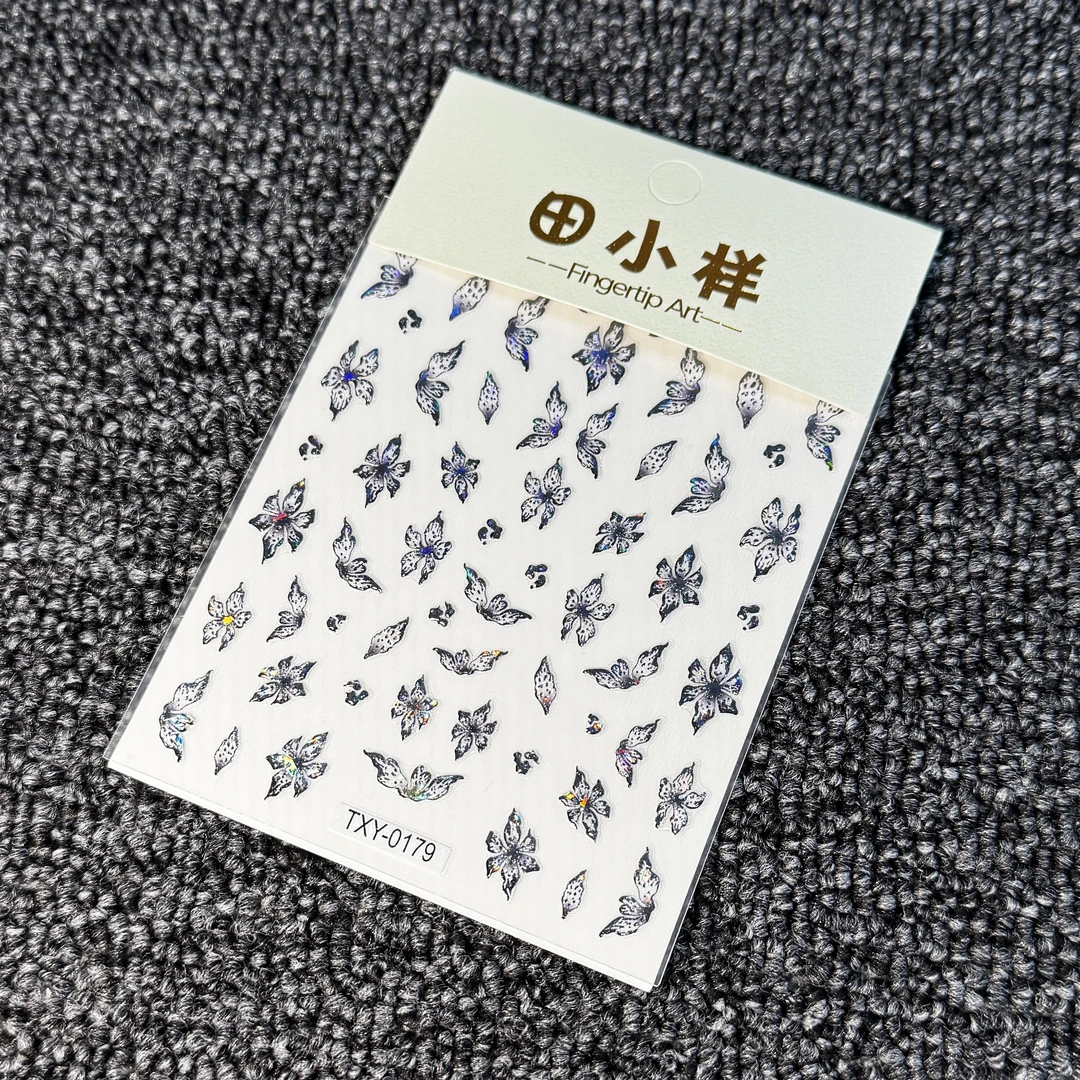 TXY-0179(3张)名媛风美甲贴纸小熊可复字母套盒日系磨学生穿戴甲