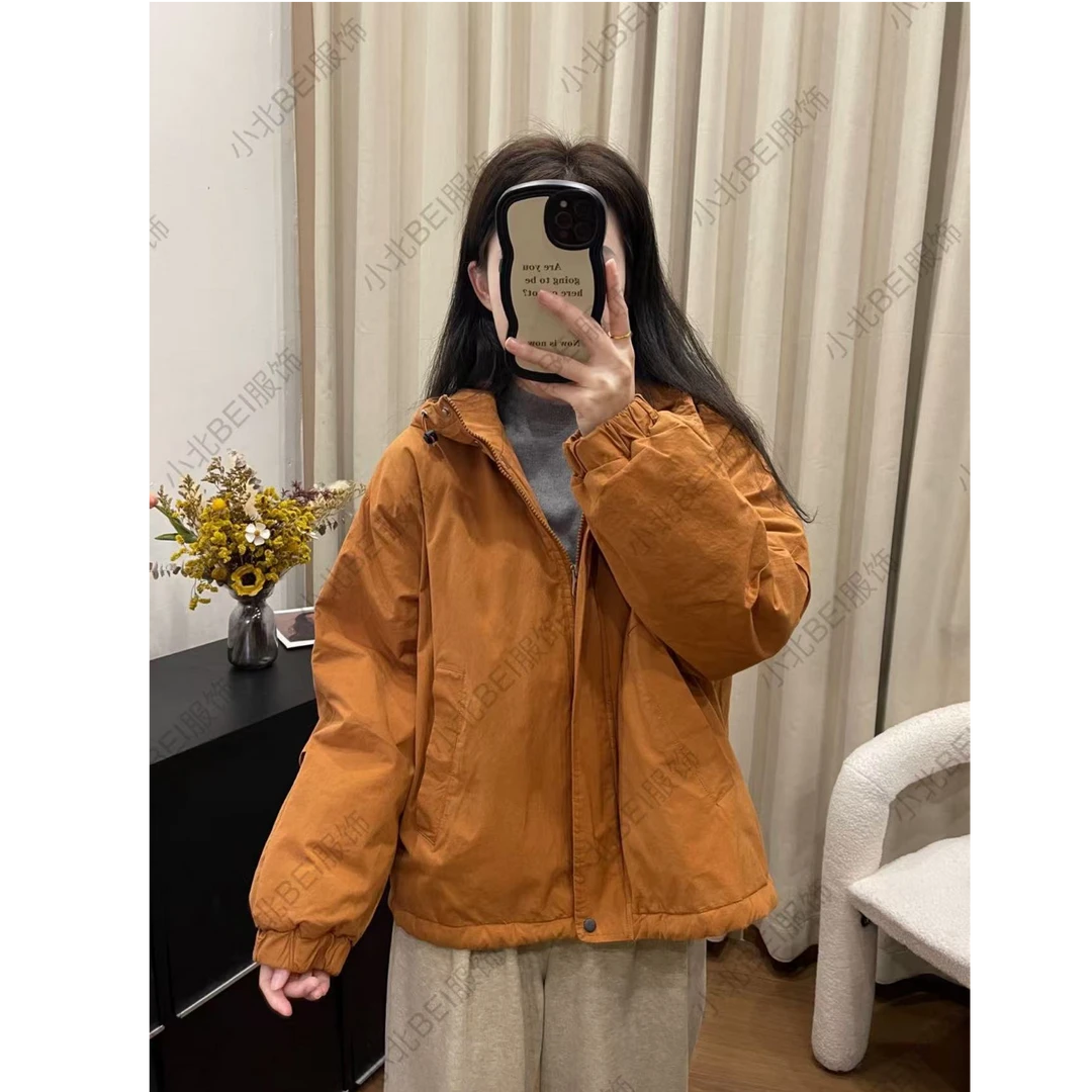 【加绒加厚 连帽棉服】冲锋衣棉服女冬季新款夹棉棉衣