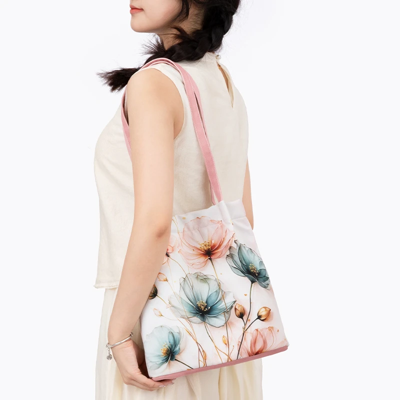 弘娜x东方美学 原创艺术国潮风单肩手提水桶包包时尚百搭托特包女