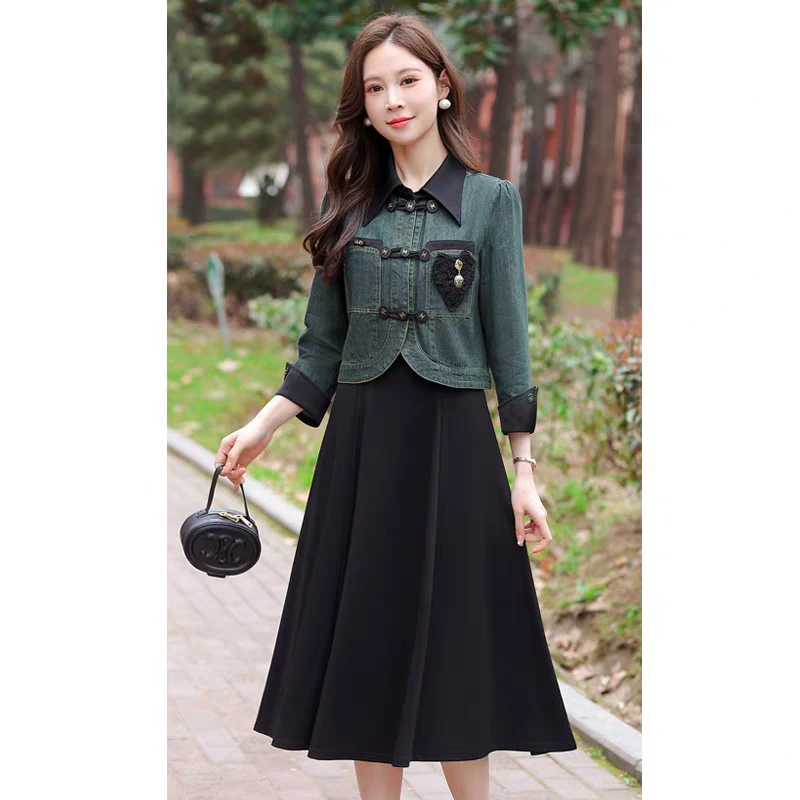 【HT517】时尚气质职业两件套裙高端秋套裙