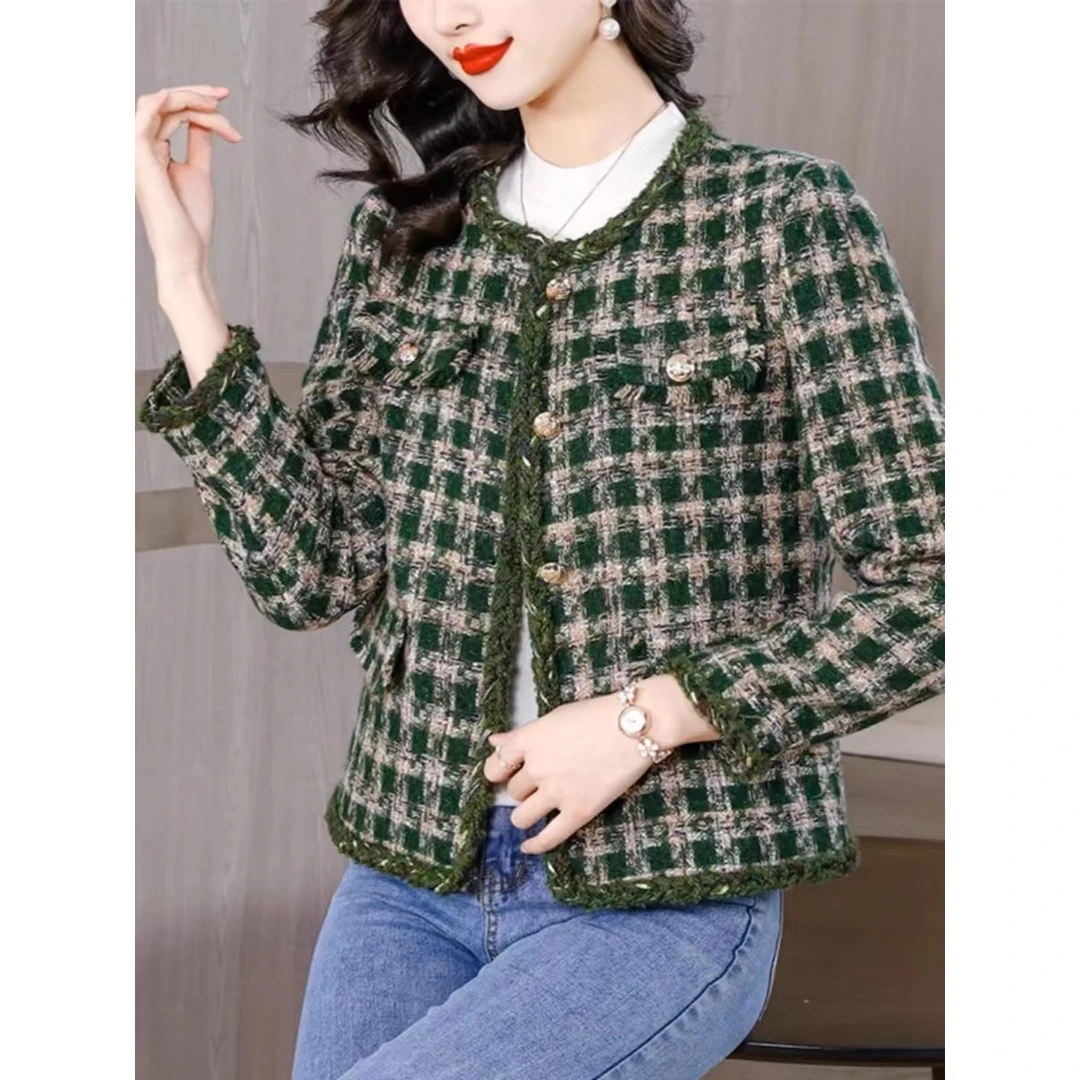 【HW279】2025新款气质显瘦减龄百搭时尚爆款小香风外套40-45岁