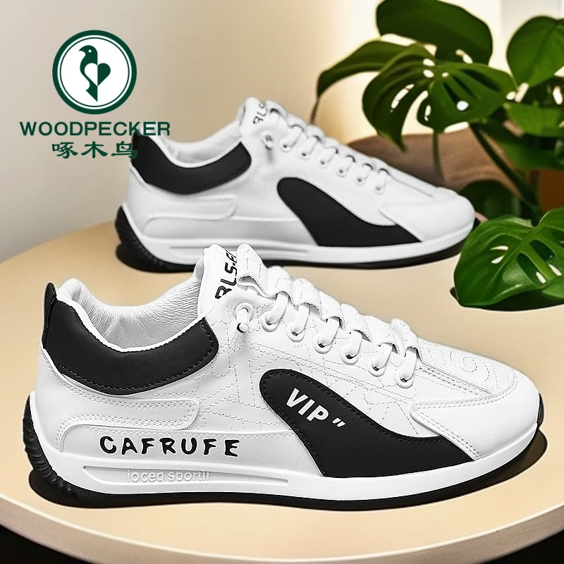 【正品】啄木鸟男鞋阿甘鞋2024新款百搭一脚蹬懒人鞋厚底休闲板鞋