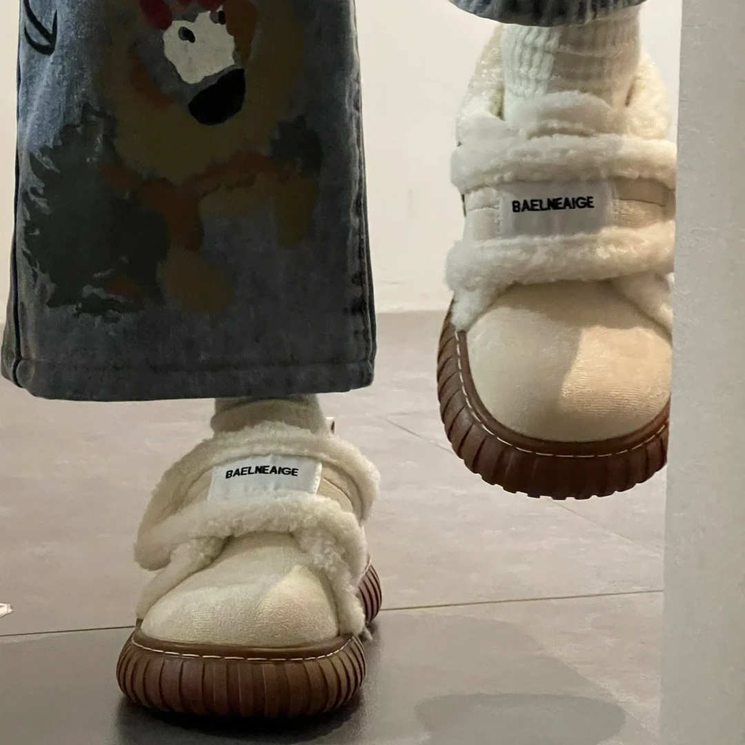 回力瑞回力瑞魔术贴棉鞋女2023秋冬季新款加绒保暖防滑百搭雪地靴