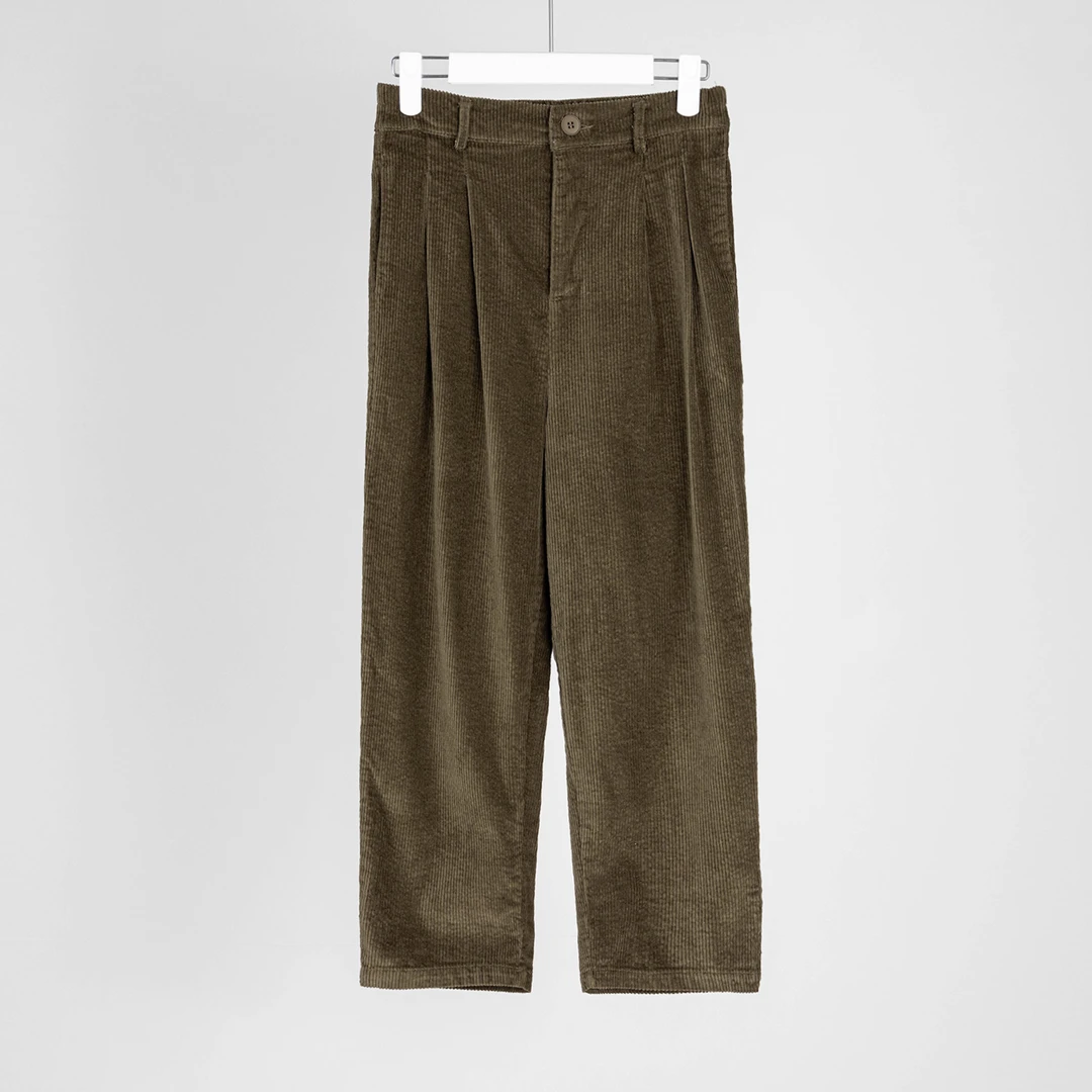 （几里）休闲气质纯色复古简约高腰秋搭休闲裤 裤长87 084123