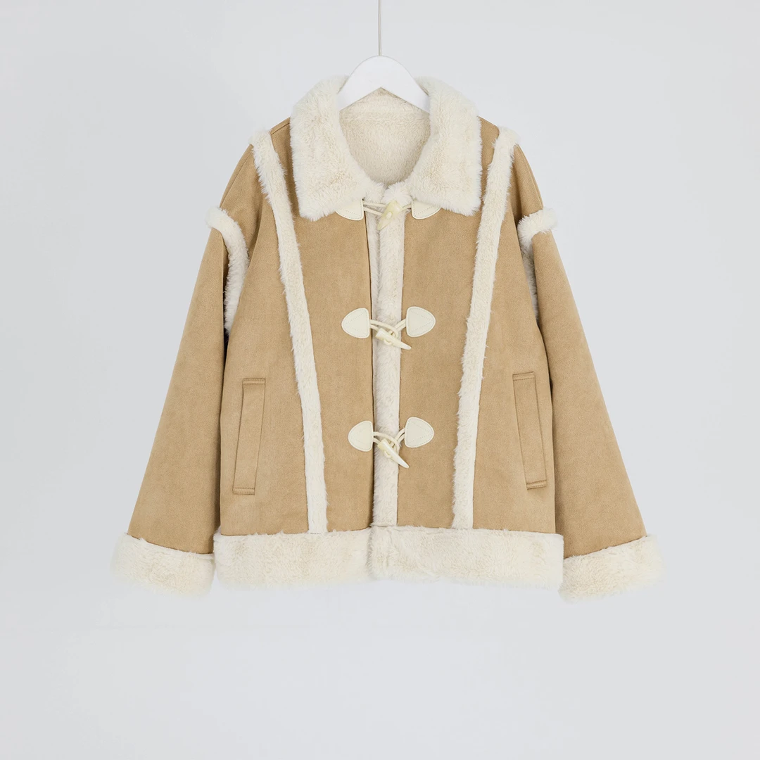 （几里）气质休闲纯色厚款设计感外套 衣长71 胸围58 116020