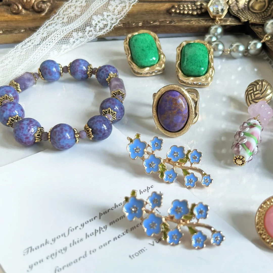 铜合金耳饰 西洋中古风vintage复古合集耳环项链0299