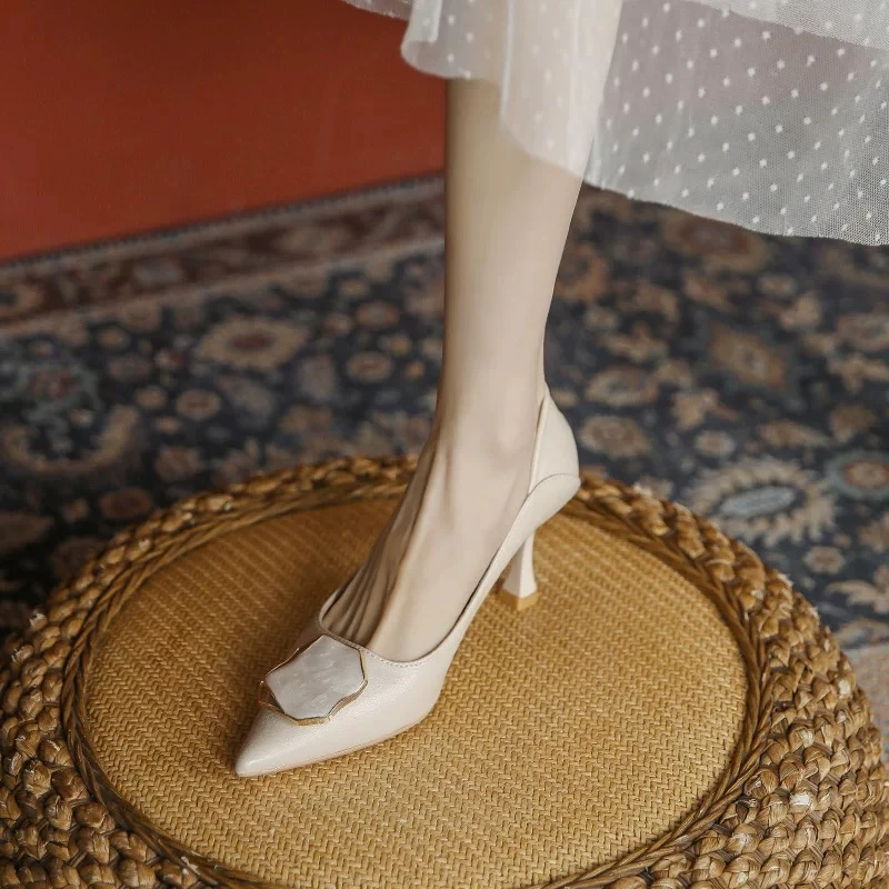 不累脚高跟女细跟2025高级感尖头高跟鞋女不累脚高级感528-A29