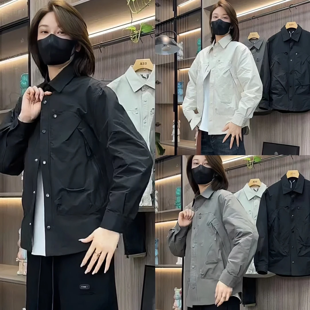 秋季新款按扣拉链休闲男士夹克帅气百搭时尚款潮流修身翻领外套男