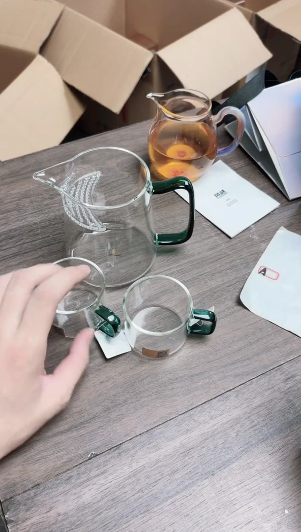 【闪购商品】风谜新月茶器墨绿色+清禾杯墨绿色