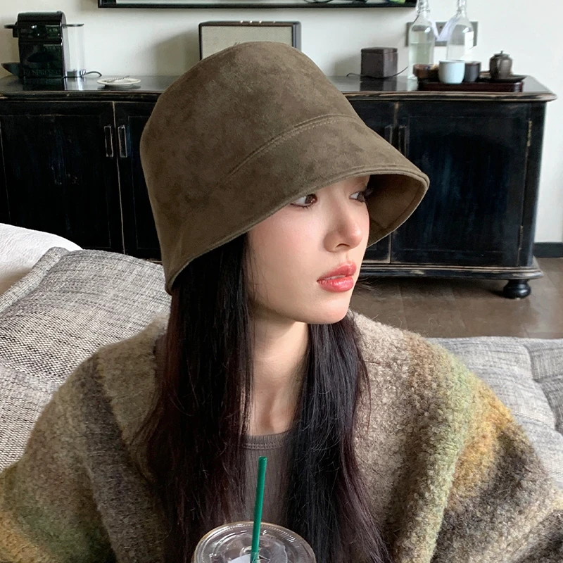 渔夫帽女春秋日系百搭盆帽素颜遮脸水桶帽疏离感帽子质感好时尚