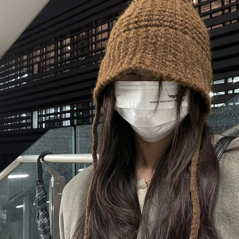 TUshu/美拉德风～秋冬百搭渔夫帽子女韩系ins保暖护耳毛线针织帽