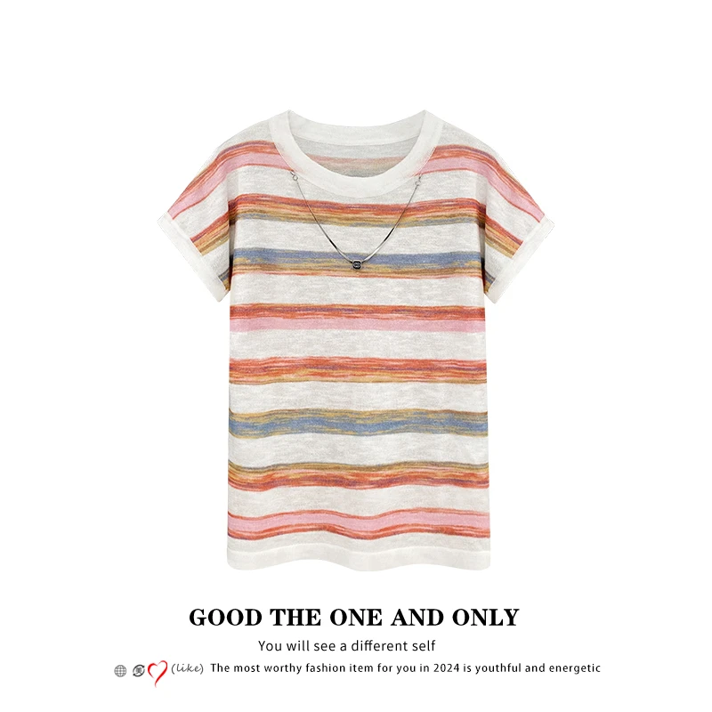 时尚高级撞色拼接宽松落肩袖上衣800945