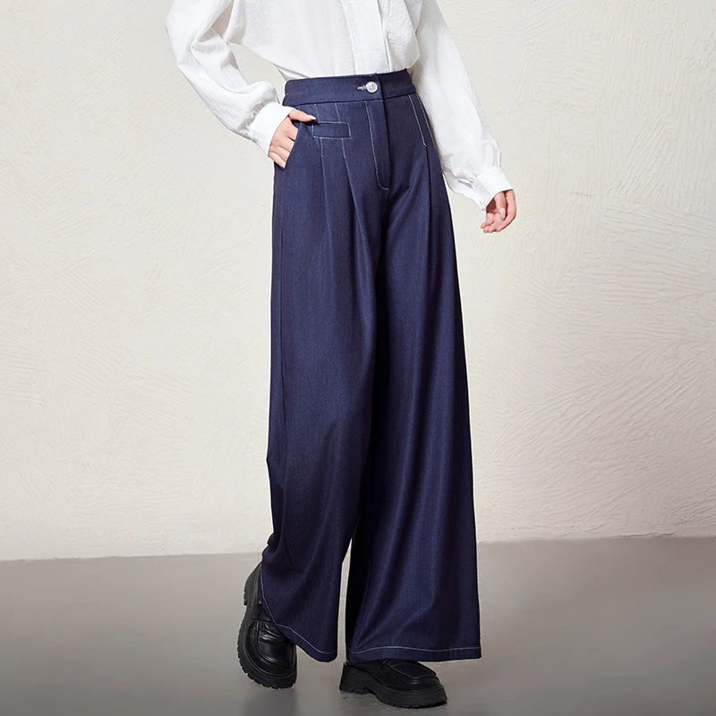 时尚高级松紧腰阔腿裤800920