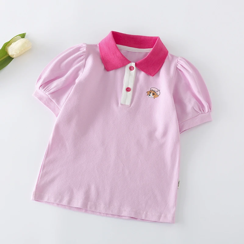 【儿童POLO短袖】281女童短袖夏季新款洋气休闲百搭短袖翻领上衣
