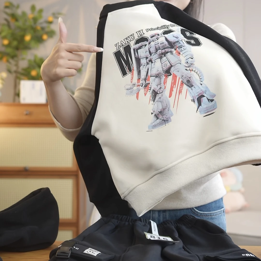 2024新款男童加绒卫衣时尚潮酷厚款上衣