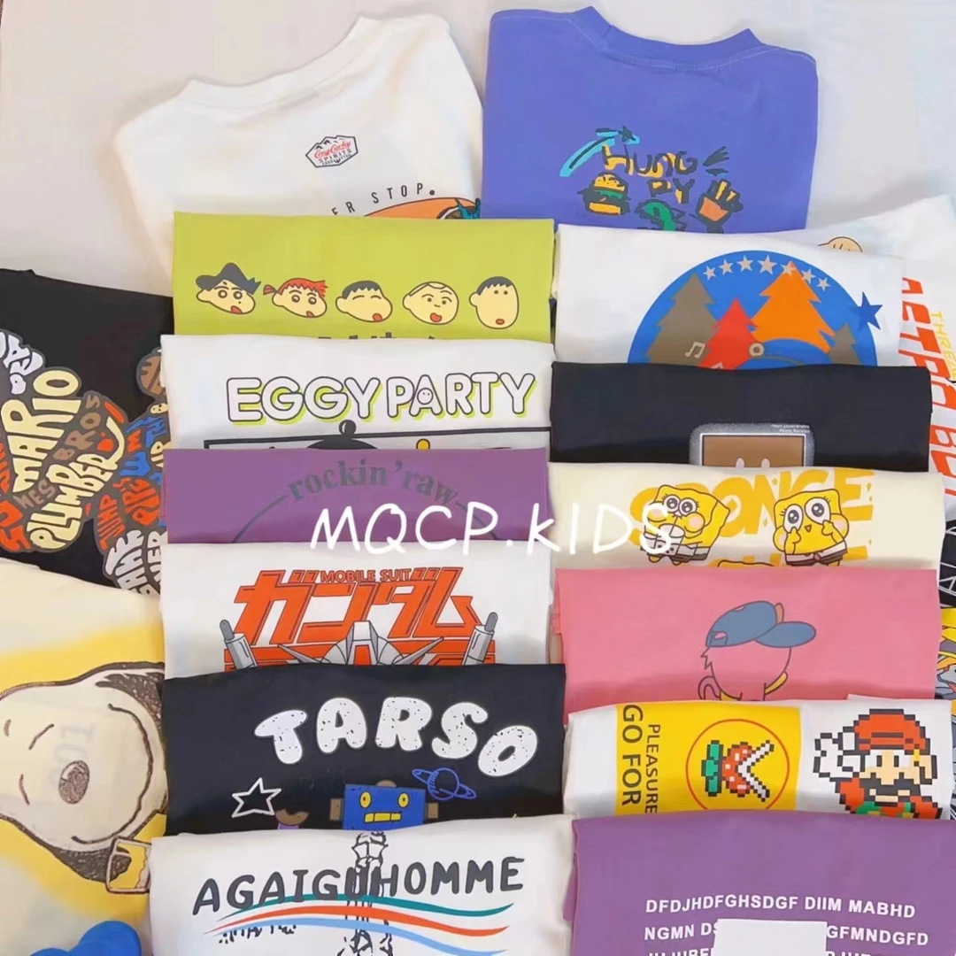 M（编码G601-G799）2025夏季新款中大童短袖百搭宽松上衣