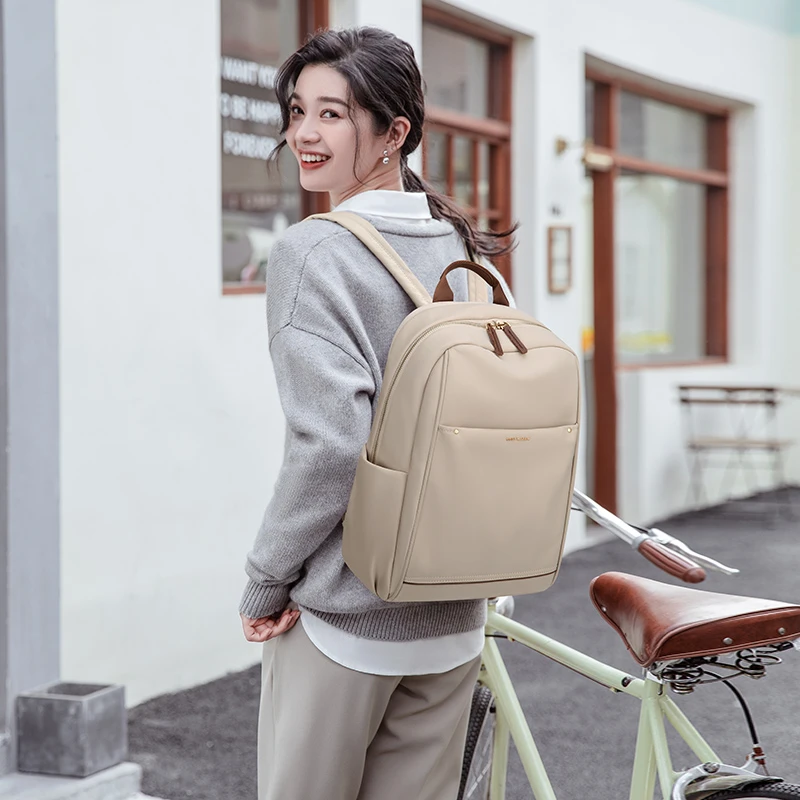 GOLF/高尔夫韩版双肩包休闲百搭大学生书包14寸电脑包通勤背包女