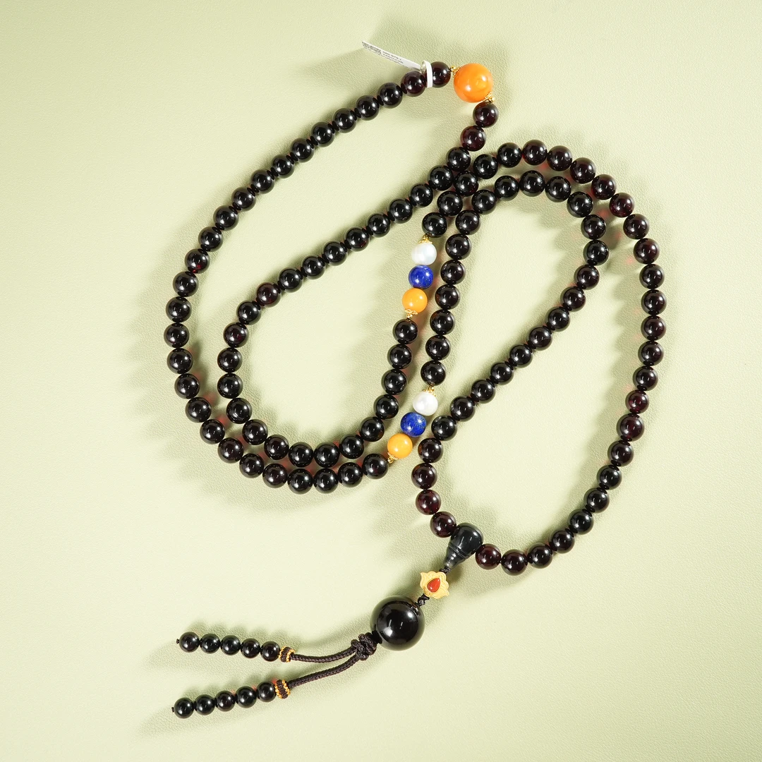 【老掌柜】翳珀108项链/翳珀斜挎10mm+  M60225