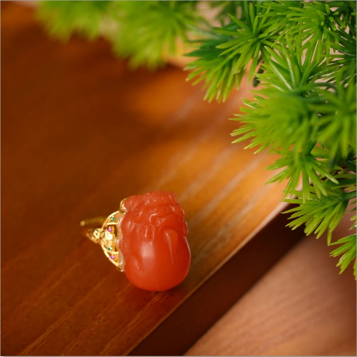 【老掌柜】貔貅/南红貔貅戒指  JXC041902