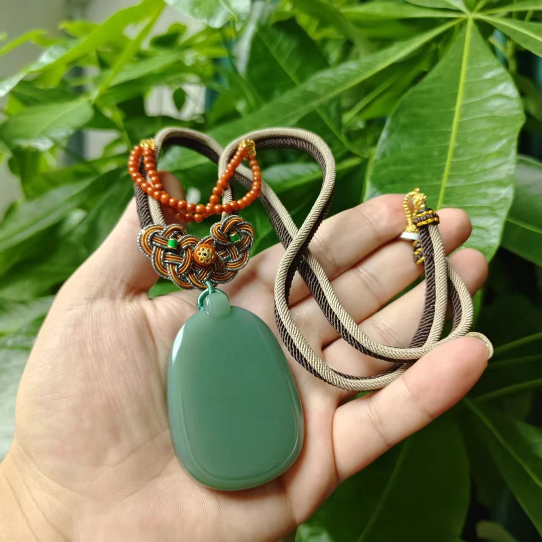 【老掌柜】和田玉粉青无事牌 M081408