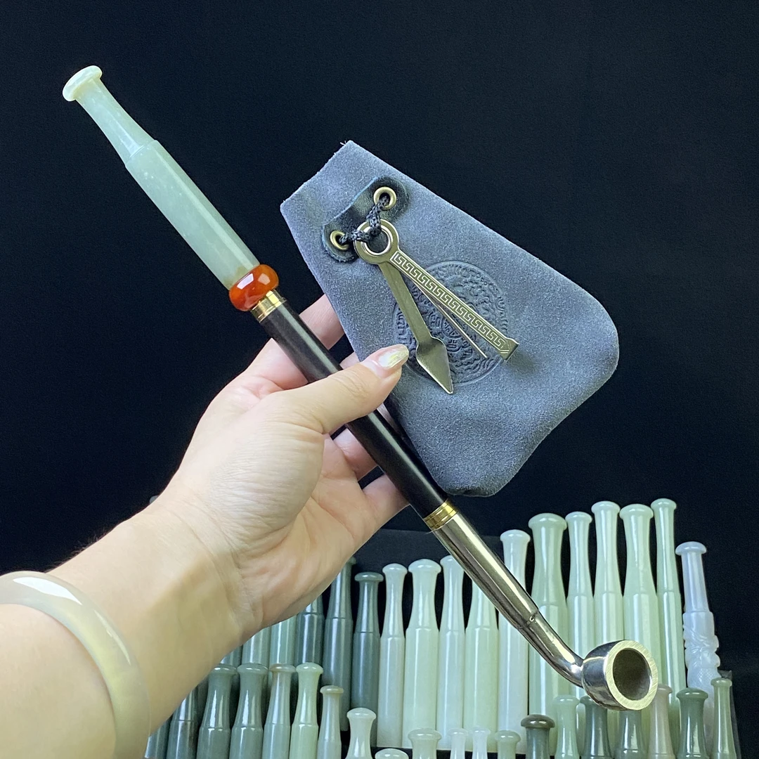 纯手工老式旱烟袋总长32cm（长度可联系客服定制）