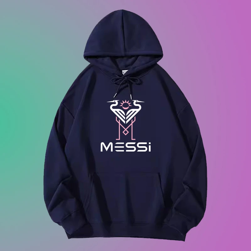 梅西连帽卫衣迈阿密国际Messi球王秋冬加绒印花套头学生美式帽衫