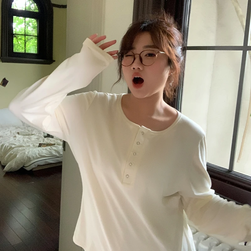 露思内搭大码打底衫秋女胖mm百搭显瘦长TYZ00152