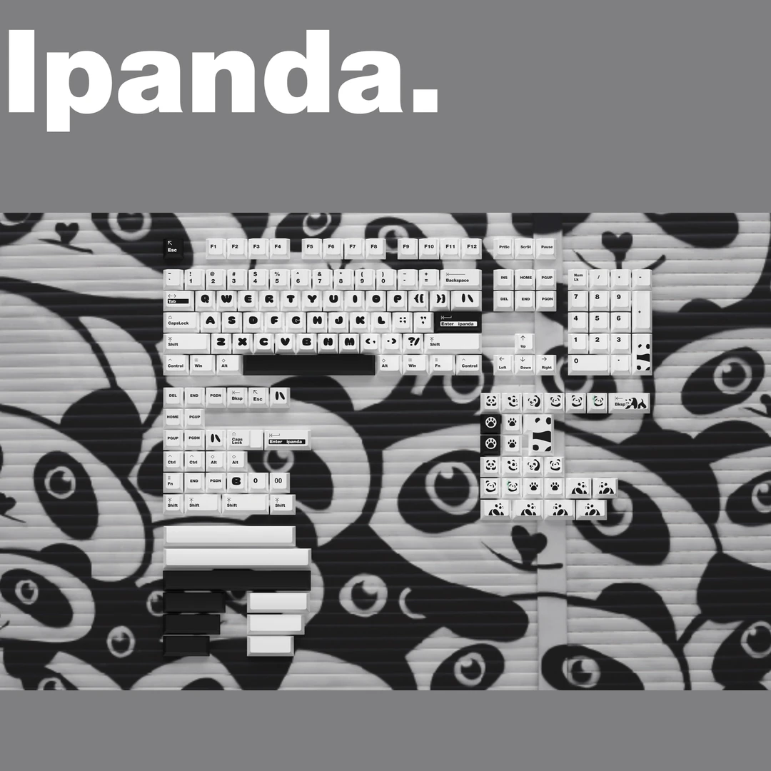 soulcatIpanda爱胖达键帽大字符PBT材质热升华原厂高度166键礼物