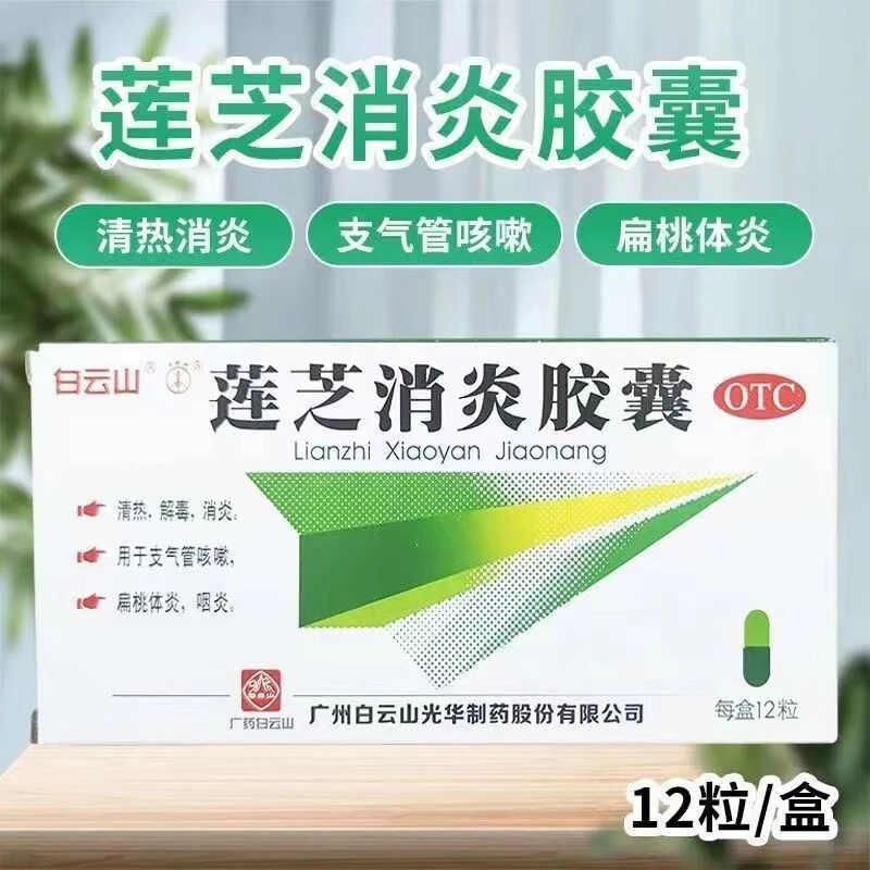 白云山莲芝消炎胶囊 12粒咽炎清热解毒支气管炎扁桃体炎咳嗽发热