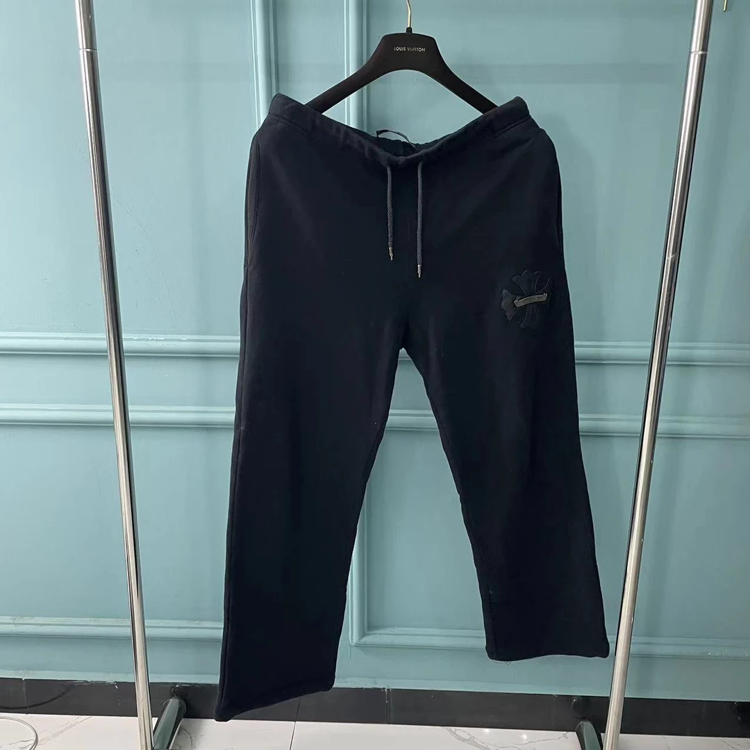 chrome hearts 克罗心拼皮银卷轴卫裤 裤头带银饰 尺码L 成色99新