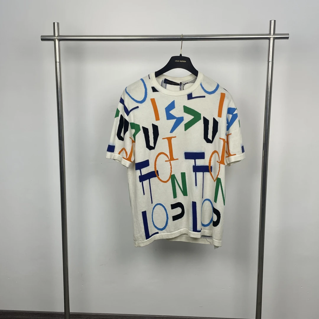 99新 LouisVuitton/路易威登 白色针织短袖T恤满M码99新 yy00017