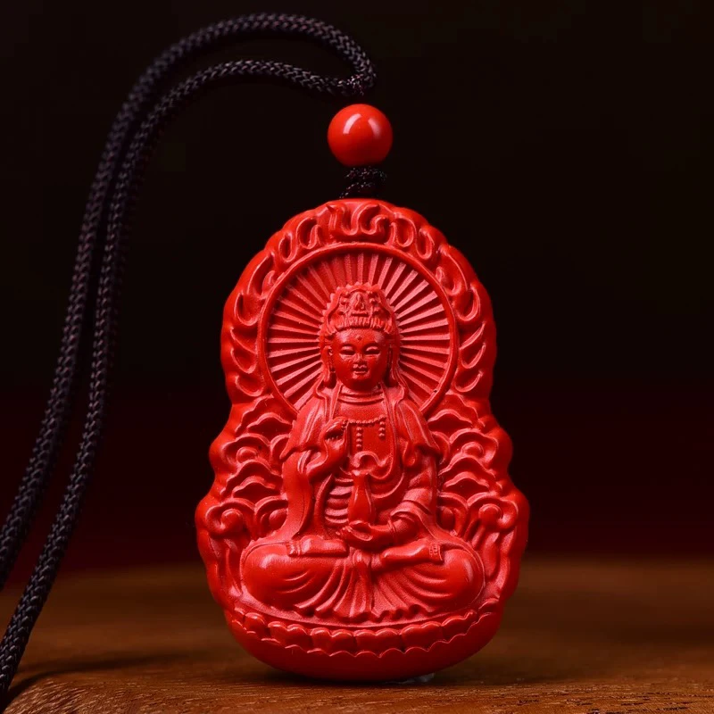 天然辰砂【天意珠宝阁】朱砂红砂挂件观音吊坠项链礼物