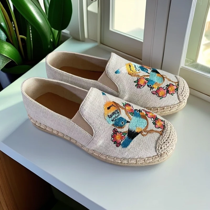 JY老北京手工千层底刺绣花布鞋软底轻便中国风休闲单鞋