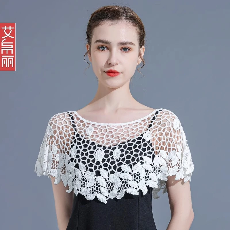 小坎肩女夏季薄款百搭镂空衫披肩短款外搭裙子斗篷罩衫洋气上衣薄