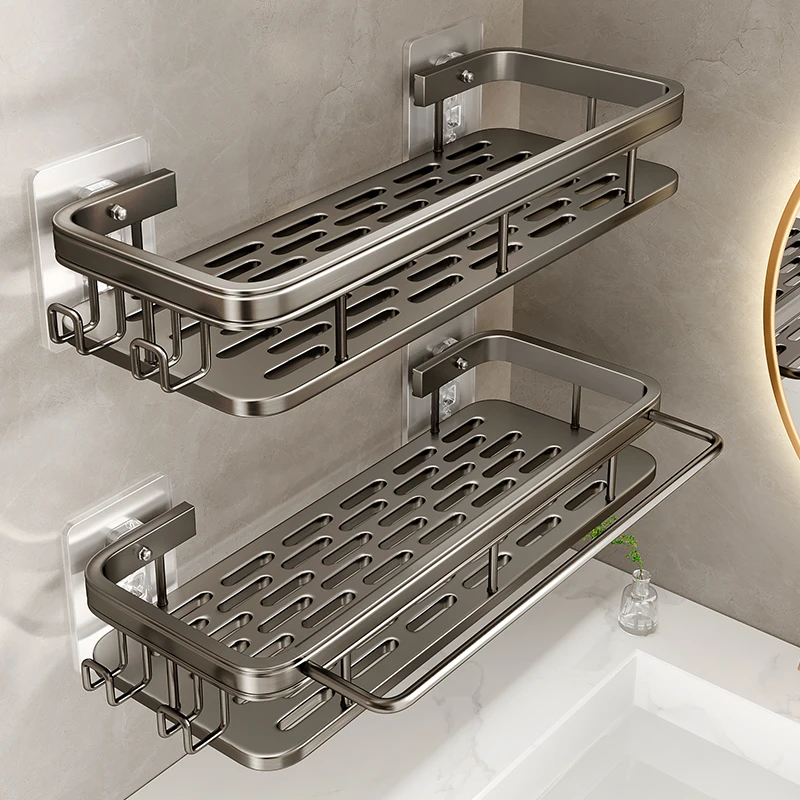 卫生间置物架厕所浴室墙上洗澡间洗手洗漱台免打孔壁挂式收纳架子