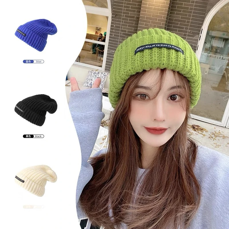 宽松大头围针织帽女冬季毛线帽子秋冬保暖适合圆脸显脸小堆堆帽潮