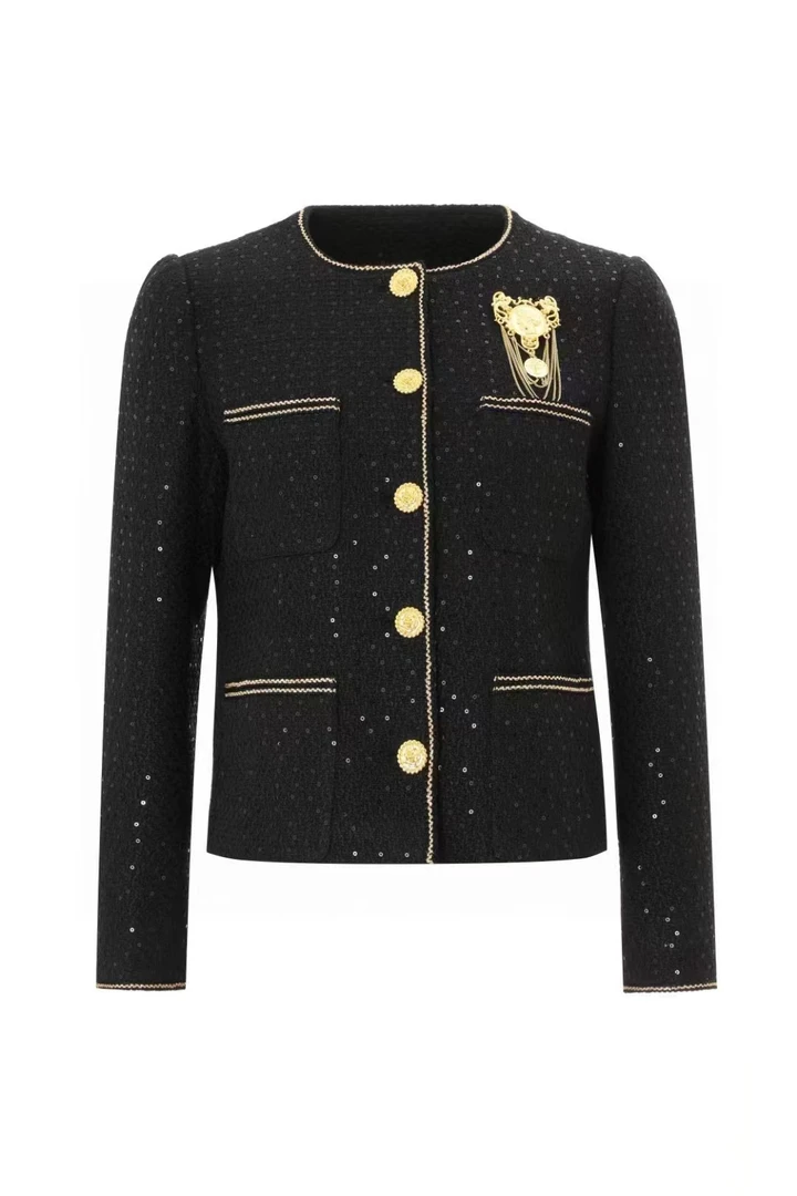 2023秋冬新款羊毛黑金外套52253