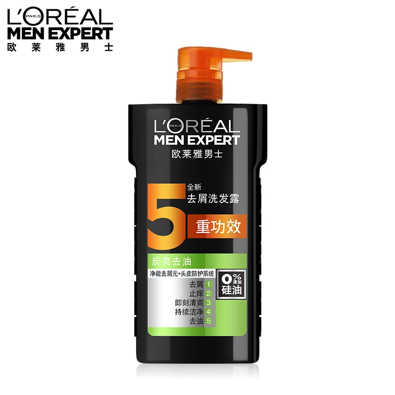 L'ORÉAL/欧莱雅男士去屑洗发水净彻清爽控油改善头痒活性炭去油爽