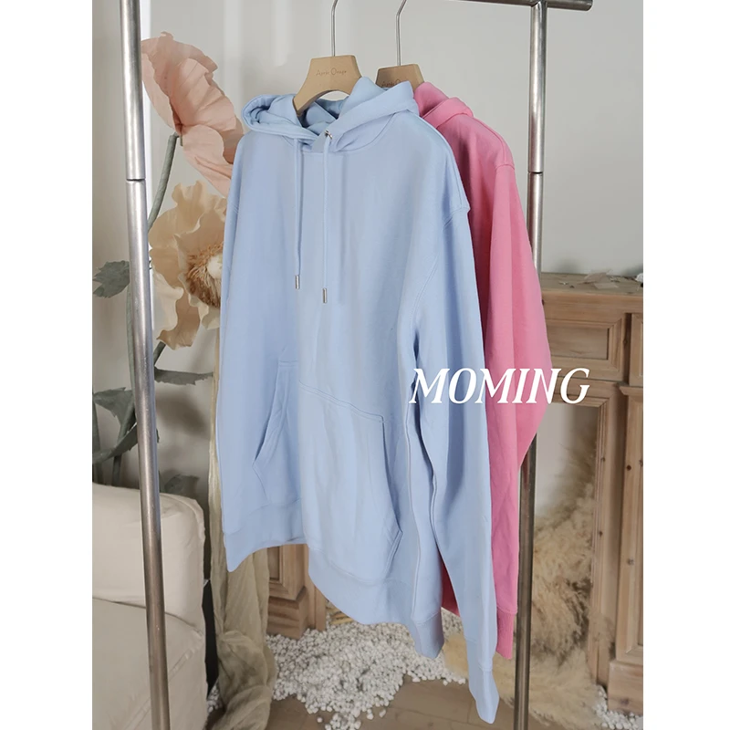 MOMING季末福利 休闲感彩色系连帽抽绳卫衣