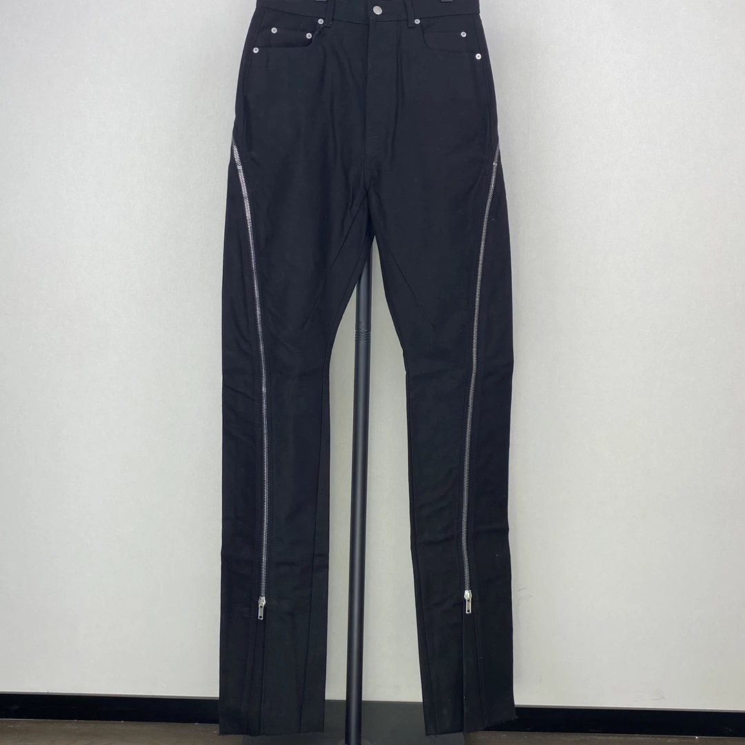 全新未使用 RICKOWENS Banana ro主线 23fw黑色拉链阔腿牛仔裤