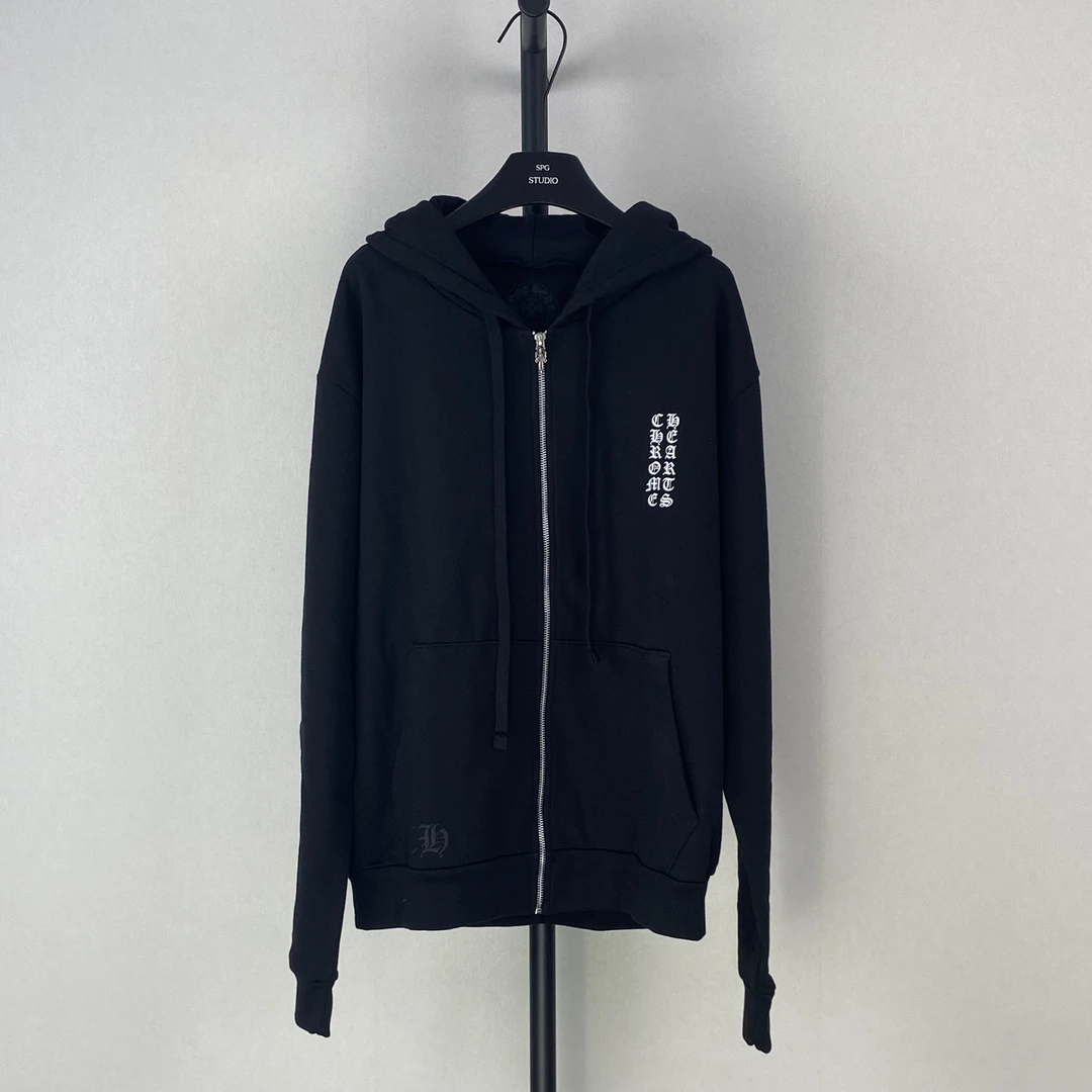 全新未使用 Chrome Hearts/克罗心 24ss宝剑拉链梵文字母拉链帽衫