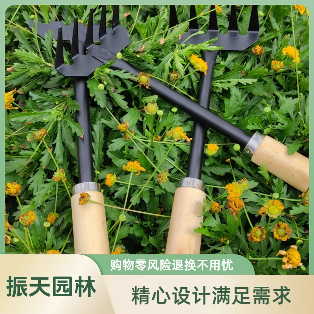 木柄五爪耙/玫瑰打刺耙/园艺工具/玫瑰打刺/玫瑰五齿耙木柄五齿耙